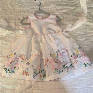 Pippa & Julie White Dress with Pink Accents